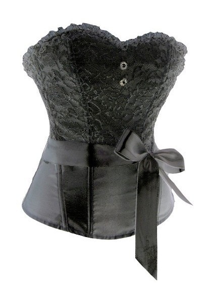black Lace Strapless Corset